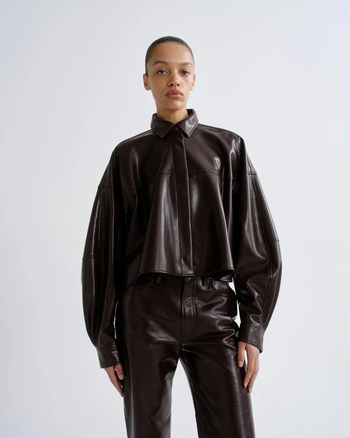 Agolde - Agnes Shirt in Maderas Vegan Leather - Kalifornia Jean Bar