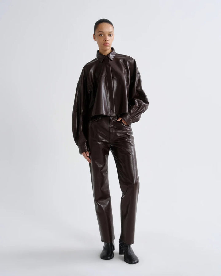 Agolde - Agnes Shirt in Maderas Vegan Leather - Kalifornia Jean Bar