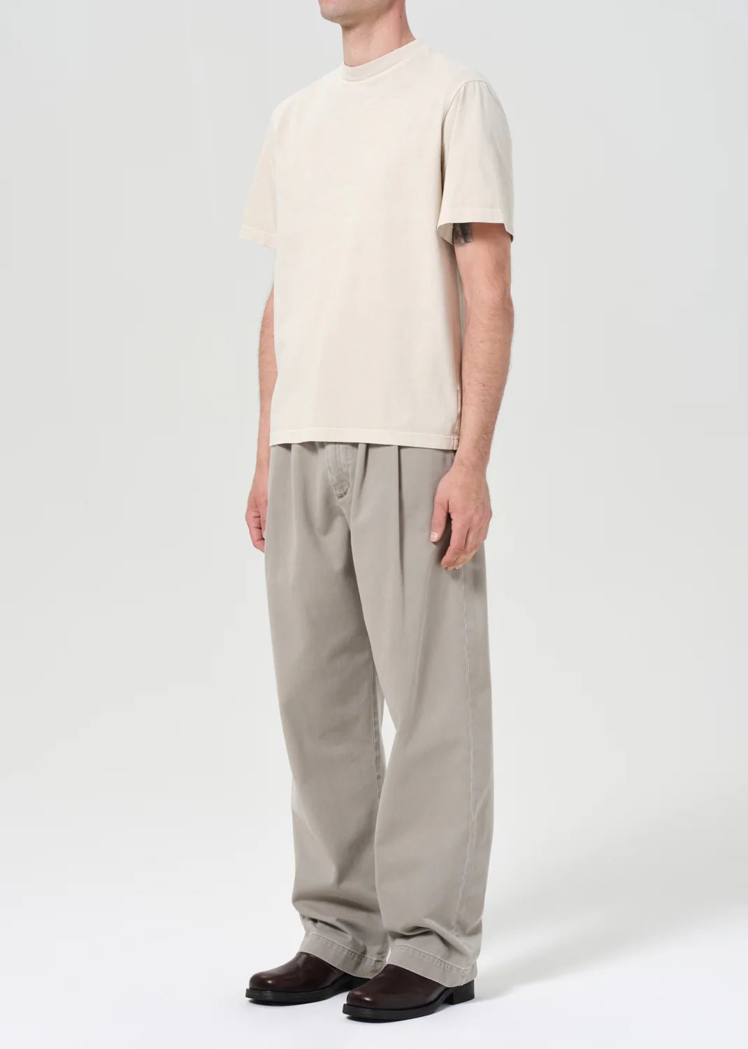 Agolde - Asha Mock Neck Tee in Brown Rice - Kalifornia Jean Bar
