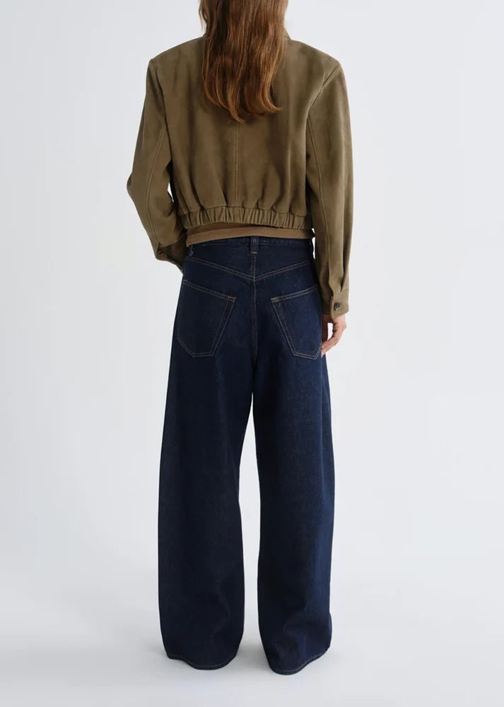 Agolde - Nahlia Cropped Suede Jacket in Canopy - Kalifornia Jean Bar
