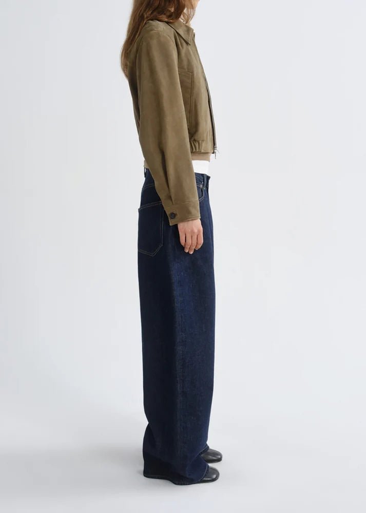 Agolde - Nahlia Cropped Suede Jacket in Canopy - Kalifornia Jean Bar
