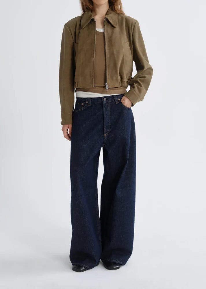 Agolde - Nahlia Cropped Suede Jacket in Canopy - Kalifornia Jean Bar