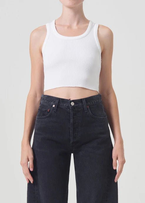 AGolde - Poppy Cropped Tank in White - Kalifornia Jean BarAGolde - Poppy Cropped Tank in White