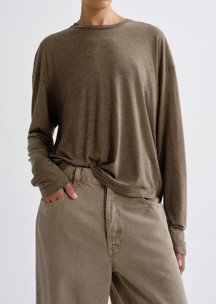 Agolde - Sasha Tee in Loam - Kalifornia Jean Bar