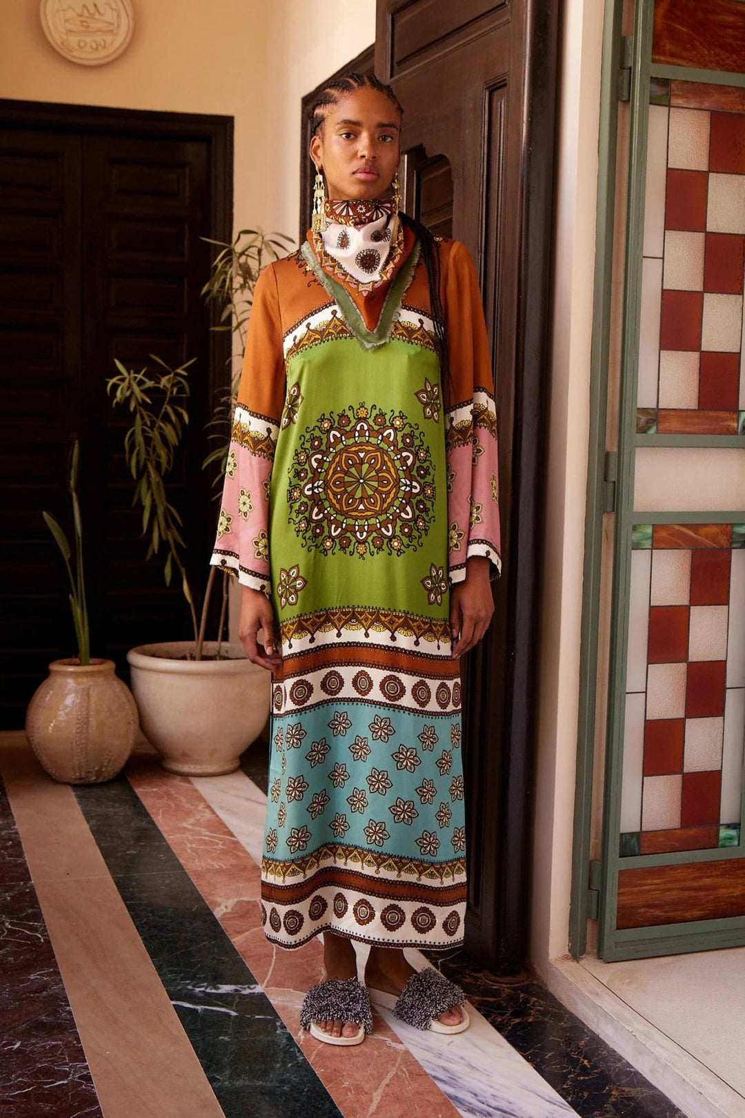 Alémais - Contina Silk Midi Dress - Kalifornia Jean Bar