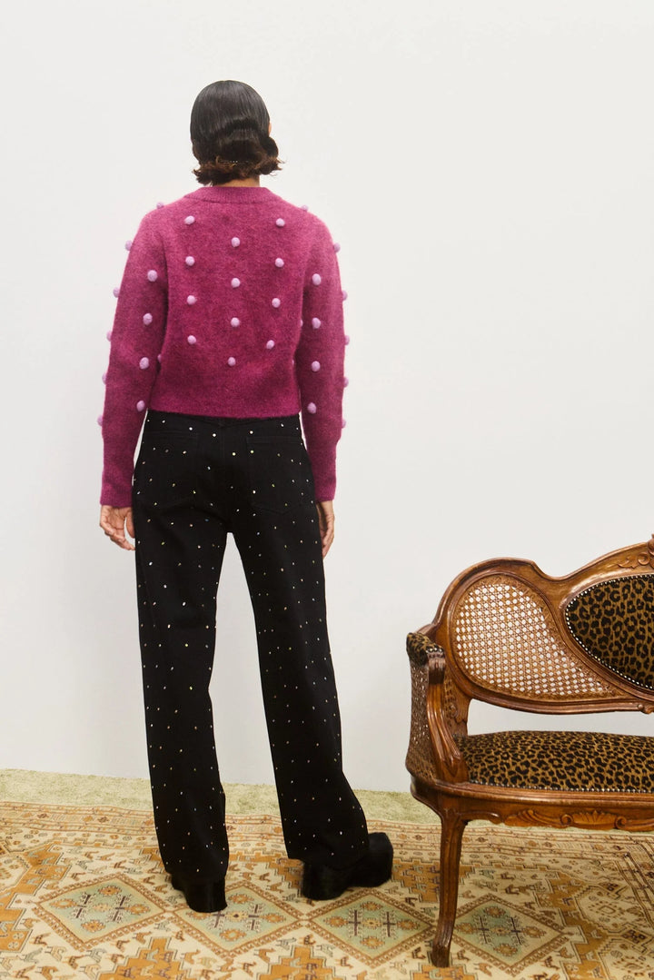 Alémais - Elia Mulberry Cropped Cardigan
