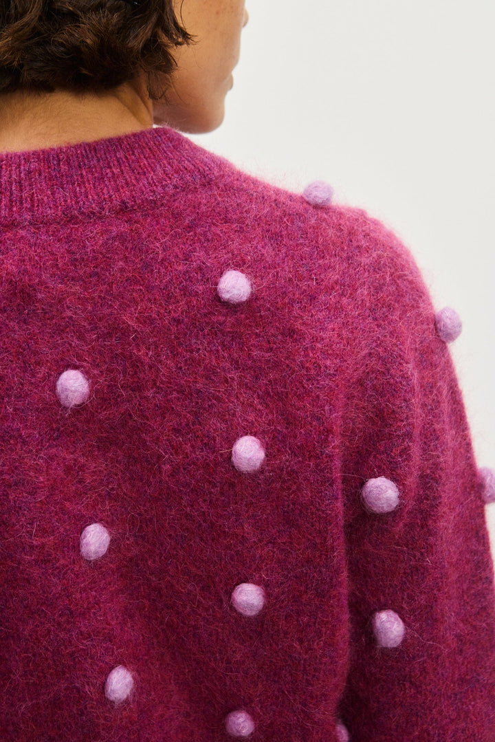 Alémais - Elia Mulberry Cropped Cardigan