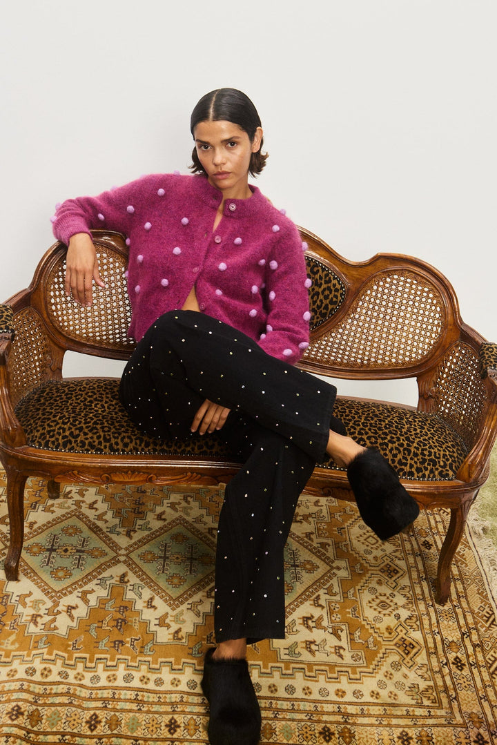 Alémais - Elia Mulberry Cropped Cardigan