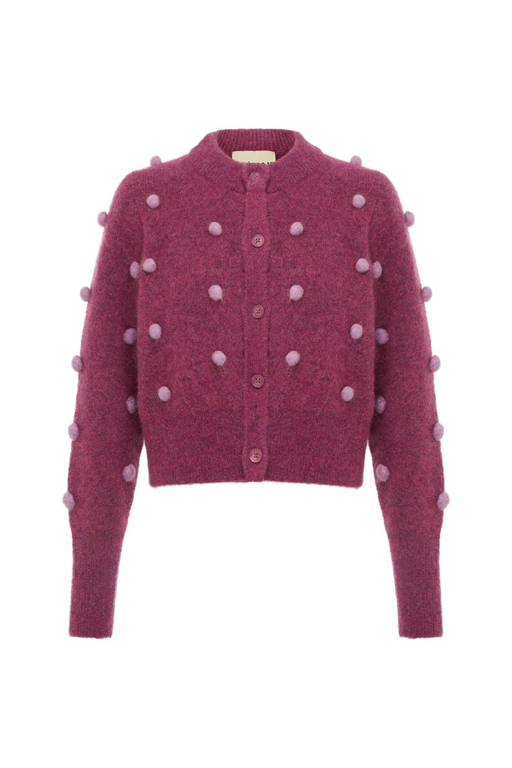 Alémais - Elia Mulberry Cropped Cardigan