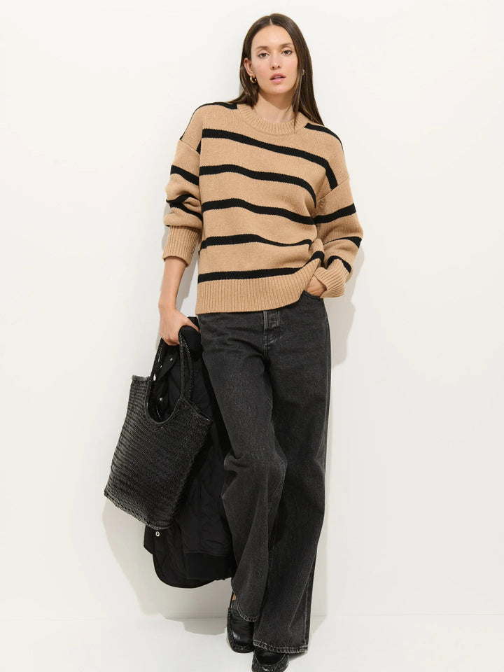 Alex Mill - Camel/Black Striped Nottinghill Sweater - Kalifornia Jean Bar
