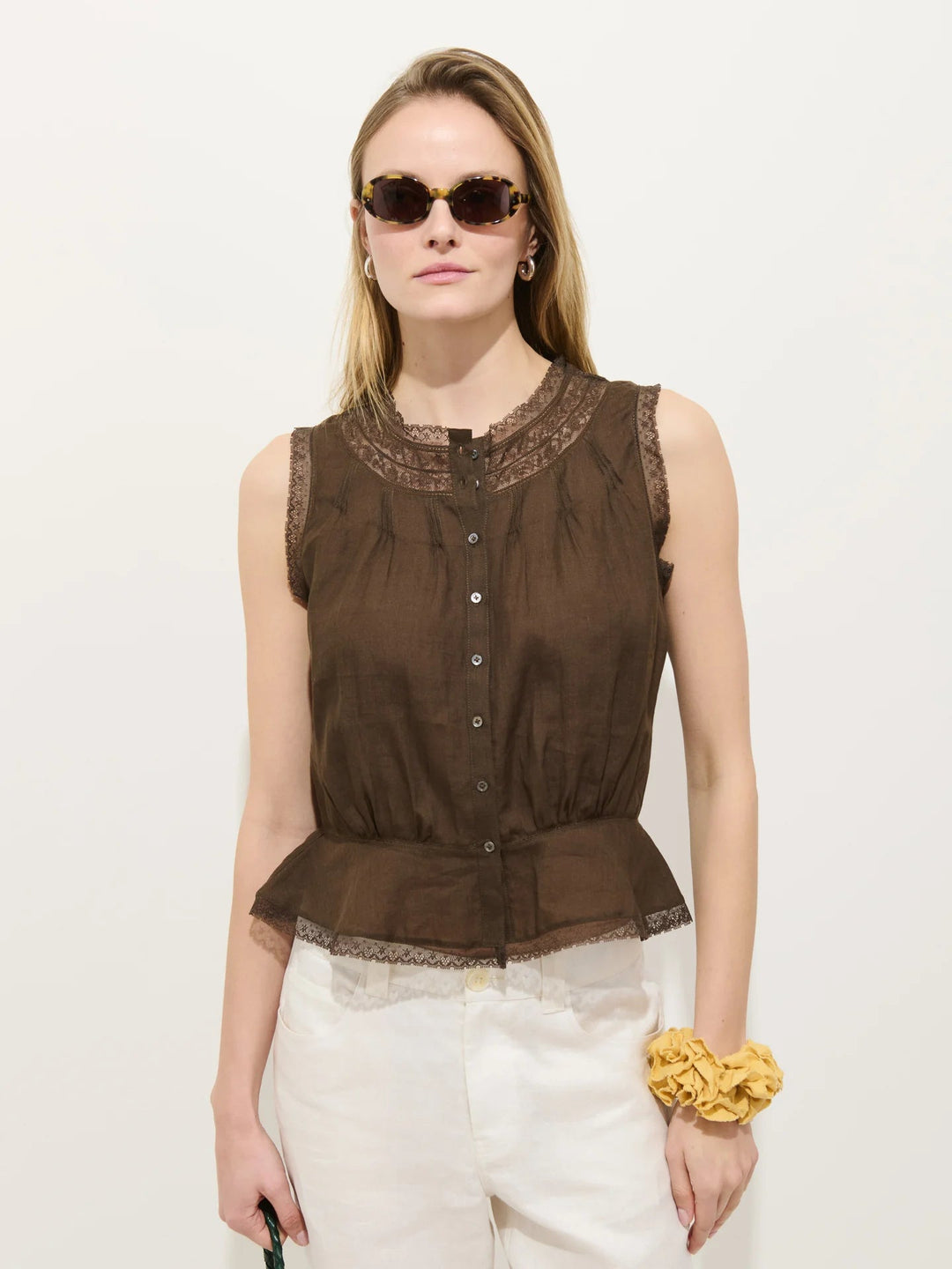 Alex Mill - Collette Top in Raime Espresso - Kalifornia Jean Bar