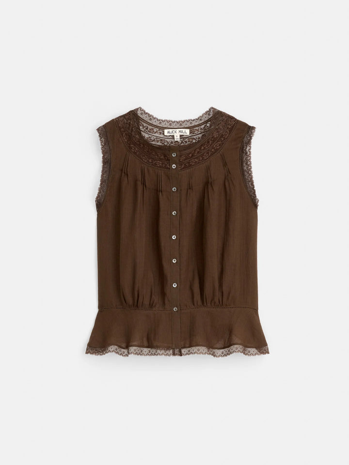 Alex Mill - Collette Top in Raime Espresso - Kalifornia Jean Bar