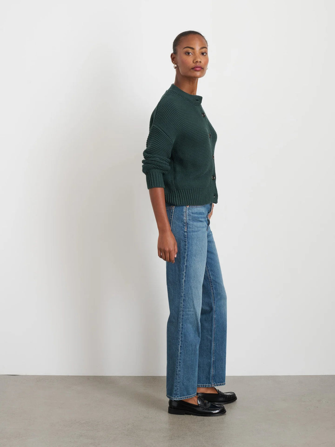 Alex Mill - Dark Spruce Nico Cardigan in Cotton - Kalifornia Jean BarAlex Mill - Dark Spruce Nico Cardigan in CottonWomen's Cardigan