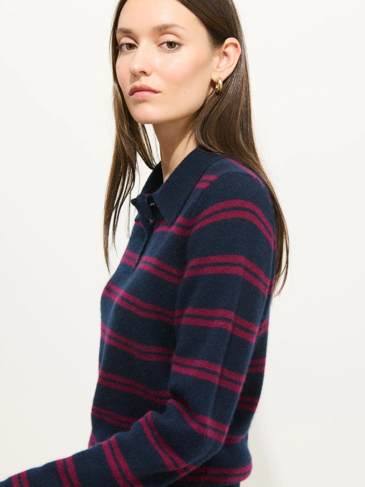 Alex Mill - Deep Navy/Barolo Alice Polo Cashmere Stripe - Kalifornia Jean Bar