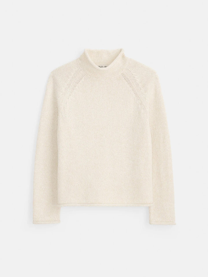 Alex Mill - Eastport Rollneck Sweater in Marled Ivory - Kalifornia Jean Bar