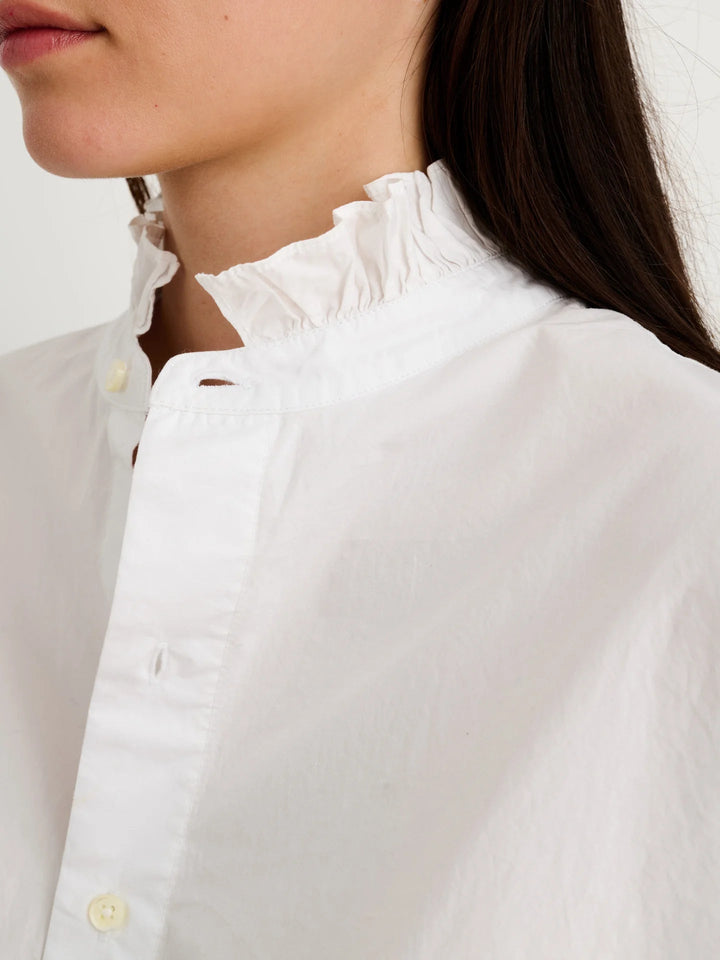 Alex Mill - Easy Ruffle Shirt in White - Kalifornia Jean Bar