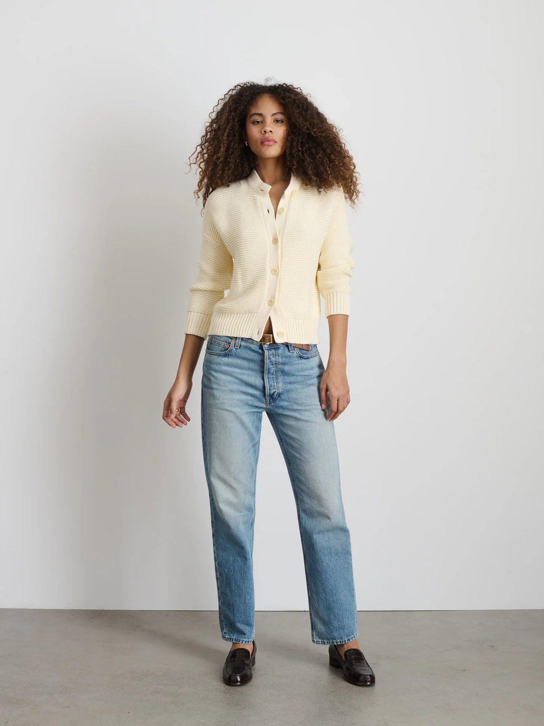 Alex Mill - Ivory Nico Cardigan in Cotton - Kalifornia Jean Bar Alex Mill - Ivory Nico Cardigan in Cotton Women's Cardigan