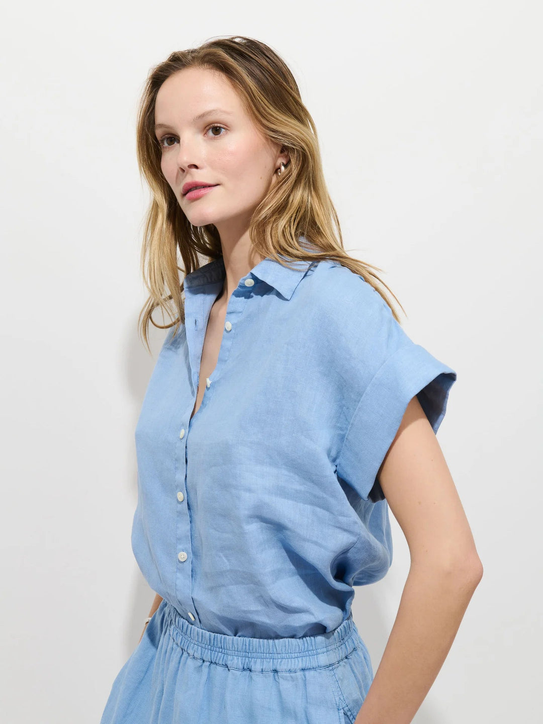 Alex Mill - Maddie Linen Blouse Bel Air Blue - Kalifornia Jean Bar