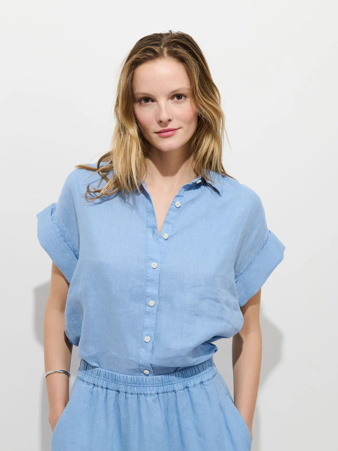 Alex Mill - Maddie Linen Blouse Bel Air Blue - Kalifornia Jean Bar