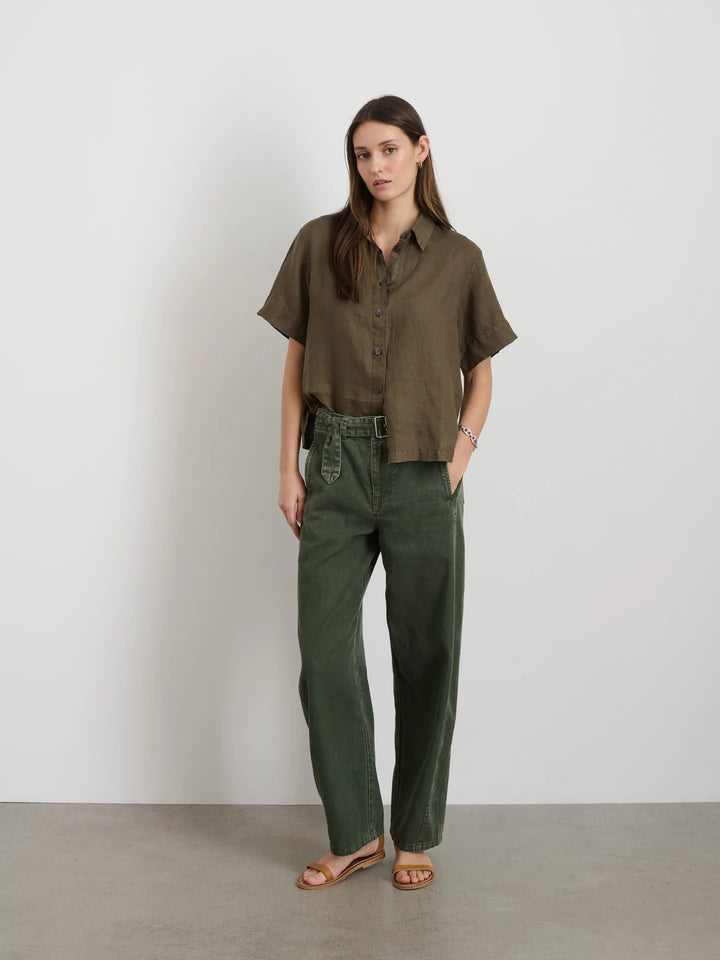 Alex Mill - Maddie Linen Shirt in Deep Moss - Kalifornia Jean Bar