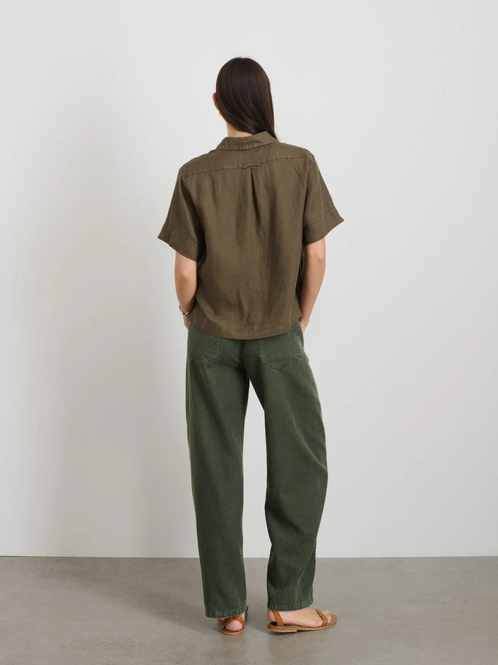 Alex Mill - Maddie Linen Shirt in Deep Moss - Kalifornia Jean Bar