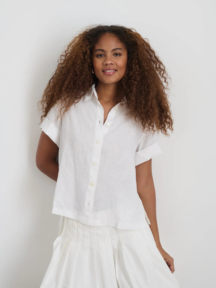 Alex Mill - Maddie Linen Shirt in White - Kalifornia Jean Bar