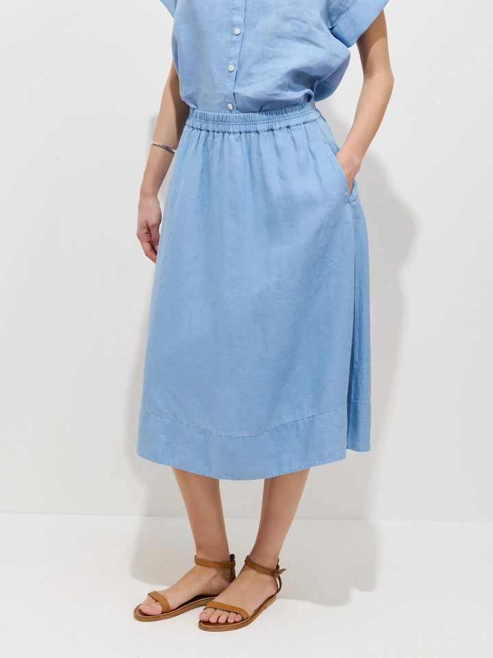 Alex Mill - Maddie Linen Skirt in Bel Air Blue - Kalifornia Jean Bar