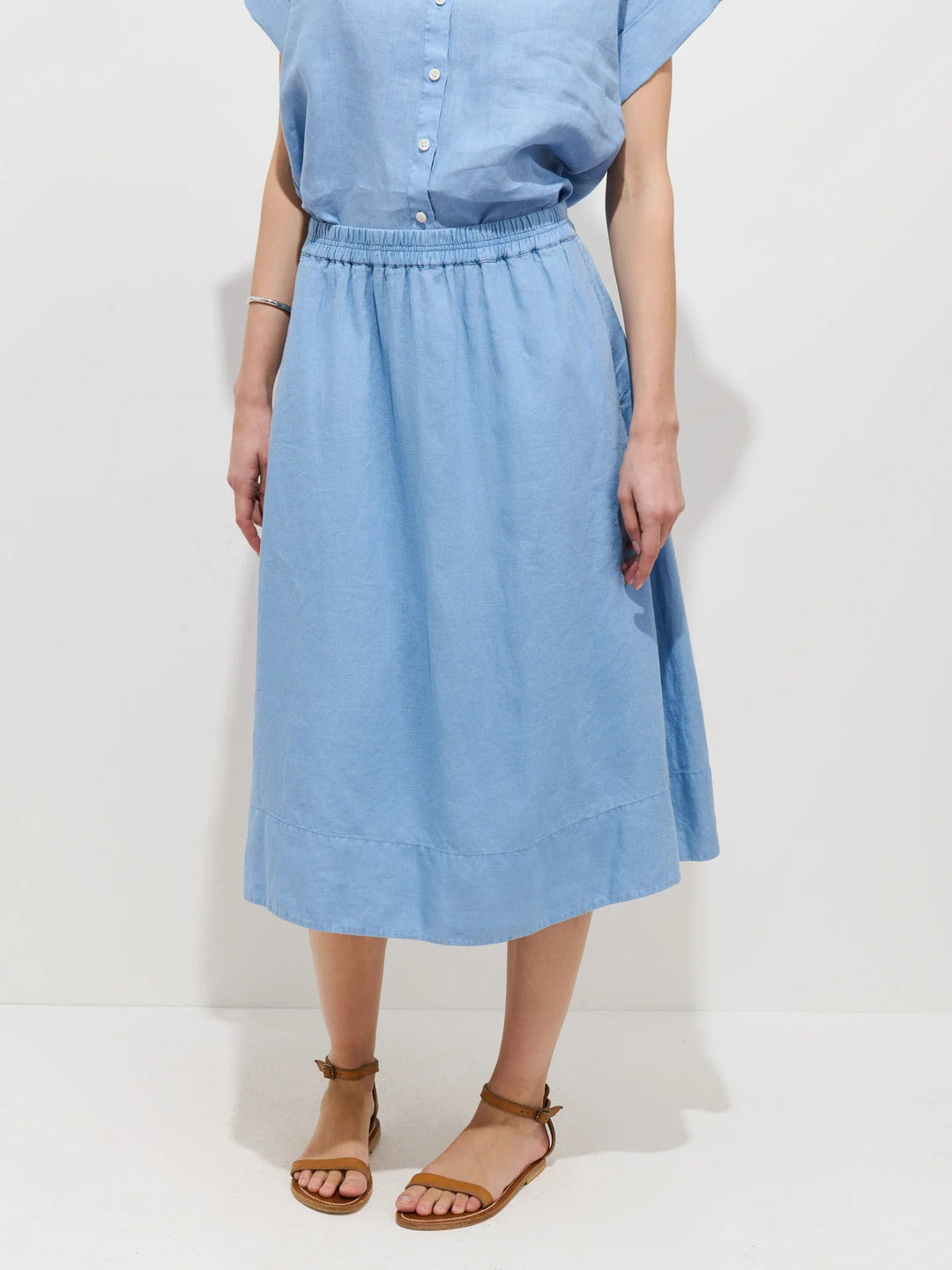 Alex Mill - Maddie Linen Skirt in Bel Air Blue - Kalifornia Jean Bar