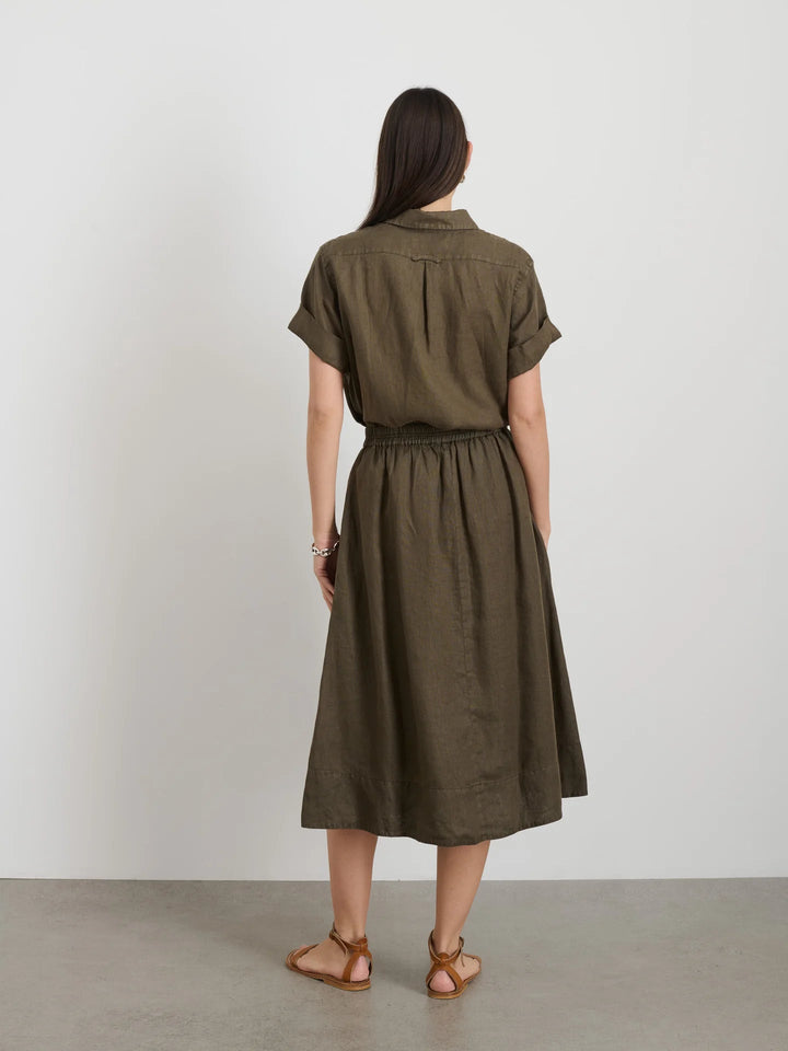 Alex Mill - Maddie Linen Skirt in Deep Moss - Kalifornia Jean Bar
