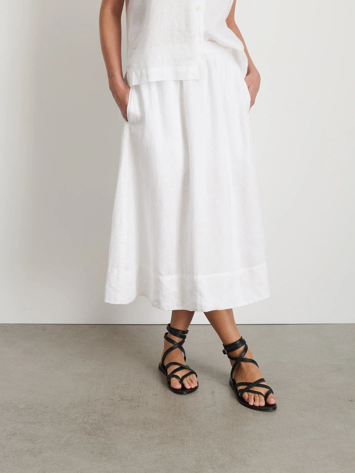 Alex Mill - Maddie Linen Skirt in White - Kalifornia Jean Bar