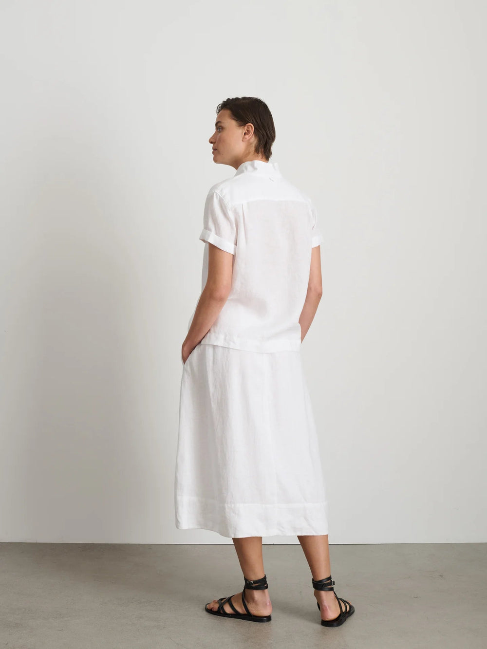 Alex Mill - Maddie Linen Skirt in White - Kalifornia Jean Bar
