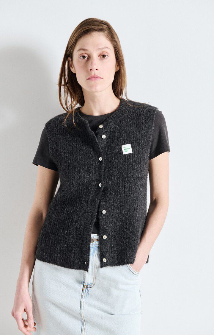 American Vintage - Charcoal Cardigan East Vest - Kalifornia Jean Bar
