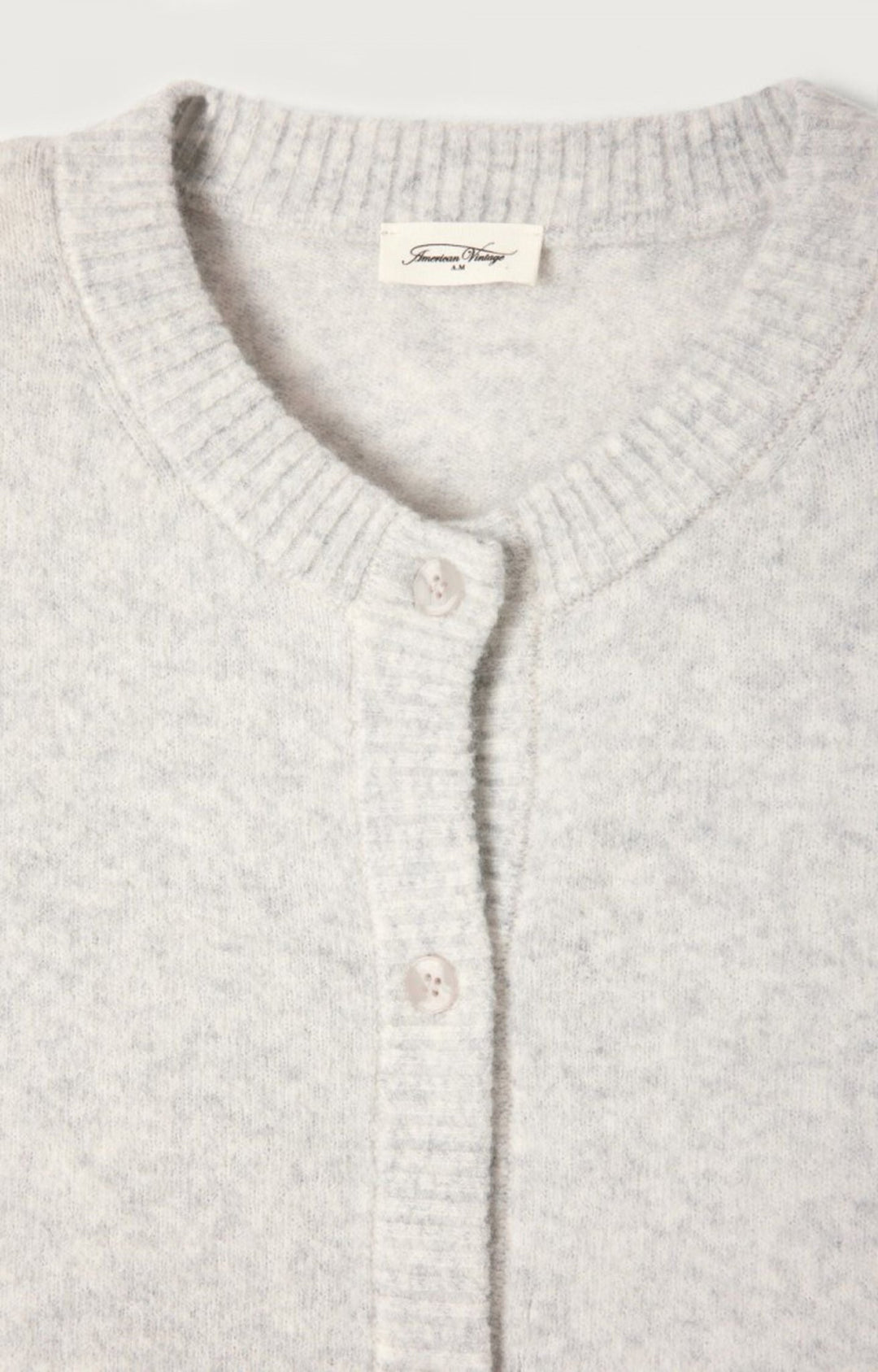 American Vintage - Heather Grey Damsville Crewneck Cardigan - Kalifornia Jean Bar