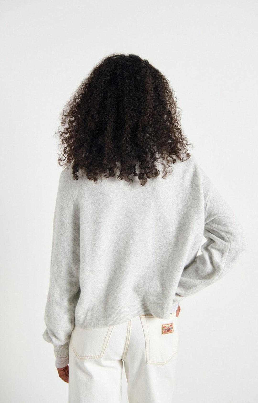 American Vintage - Heather Grey Damsville Crewneck Cardigan - Kalifornia Jean Bar