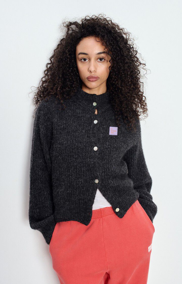 American Vintage - Melange Charcoal Cardigan East Sweater - Kalifornia Jean Bar