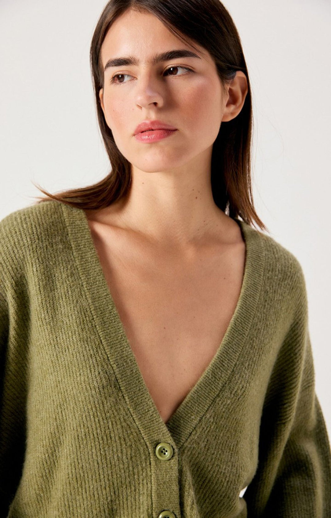 American Vintage Melange Lizard Damsville V-Neck Cardigan - Kalifornia Jean Bar