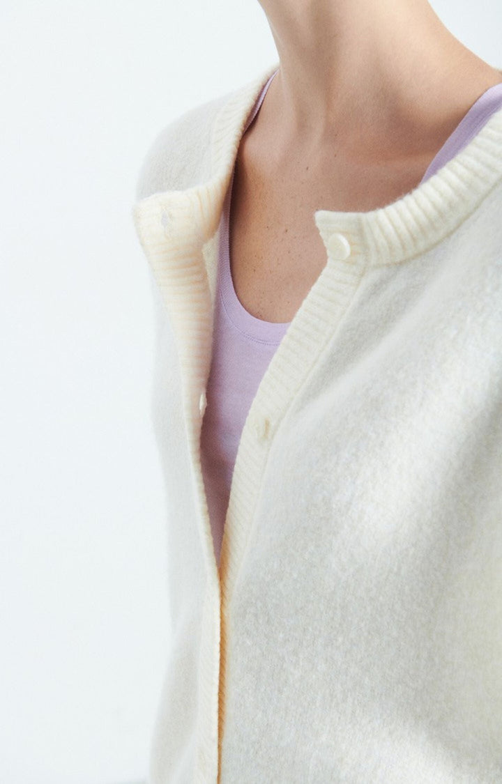 American Vintage - Melange Pannacotta Damsville Crewneck Cardigan - Kalifornia Jean Bar