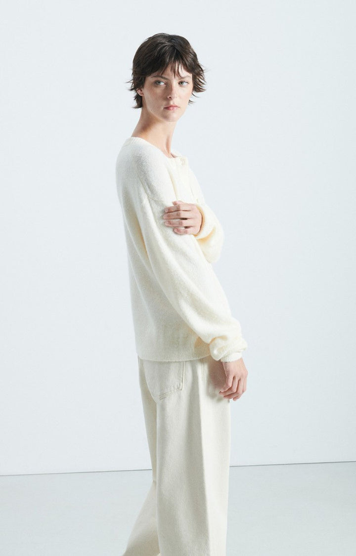 American Vintage - Melange Pannacotta Damsville Crewneck Cardigan - Kalifornia Jean Bar