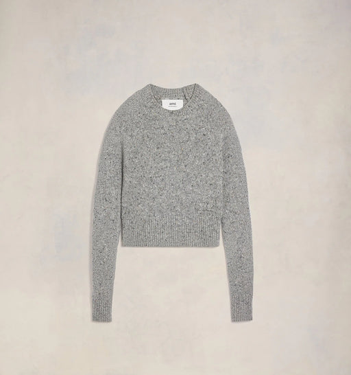 AMI Paris - Heather Grey Ami Embroidery Crewneck Sweater