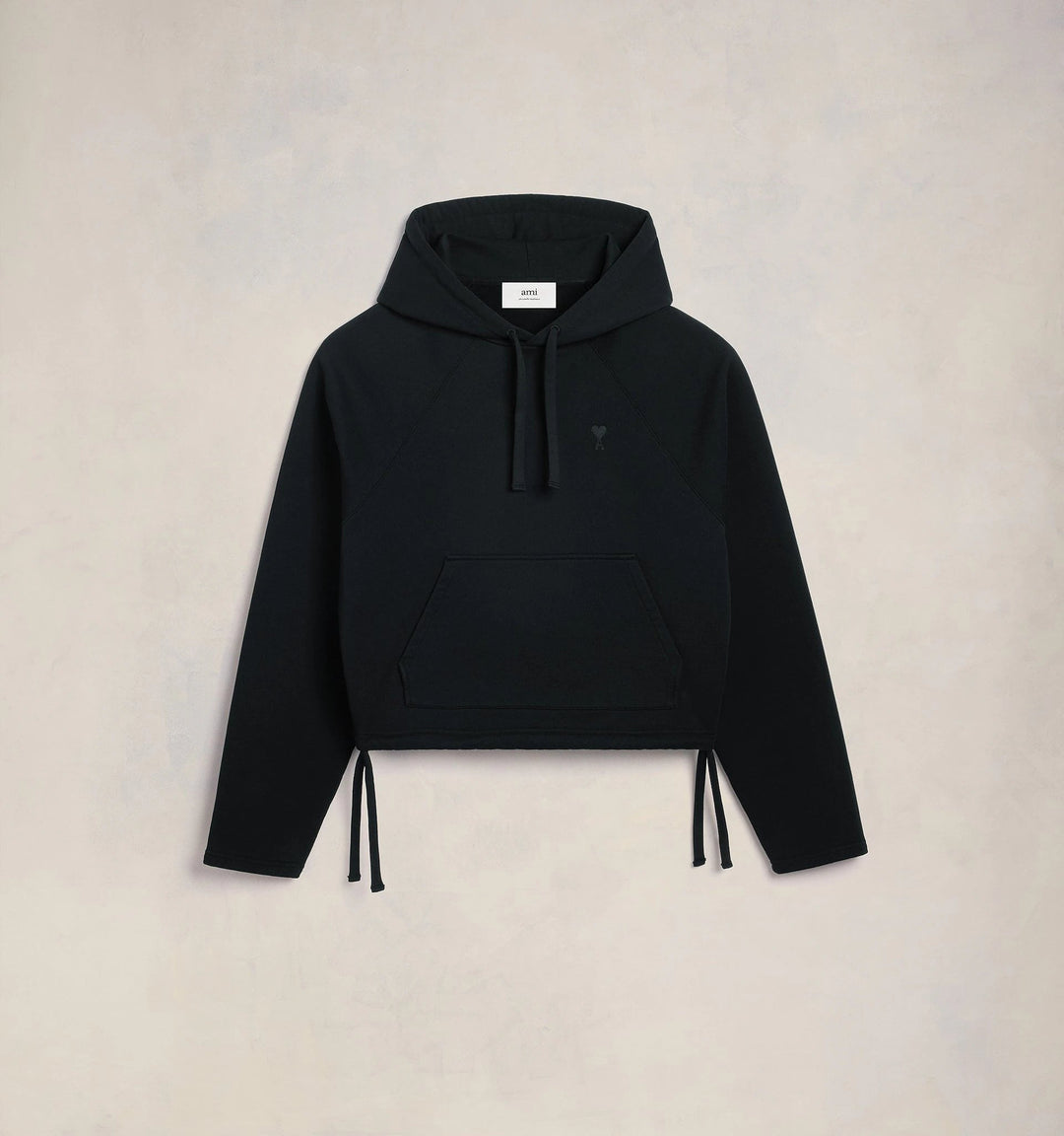 AMI Paris Black Ami De Coeur Cropped Hoodie Kalifornia Jean Bar