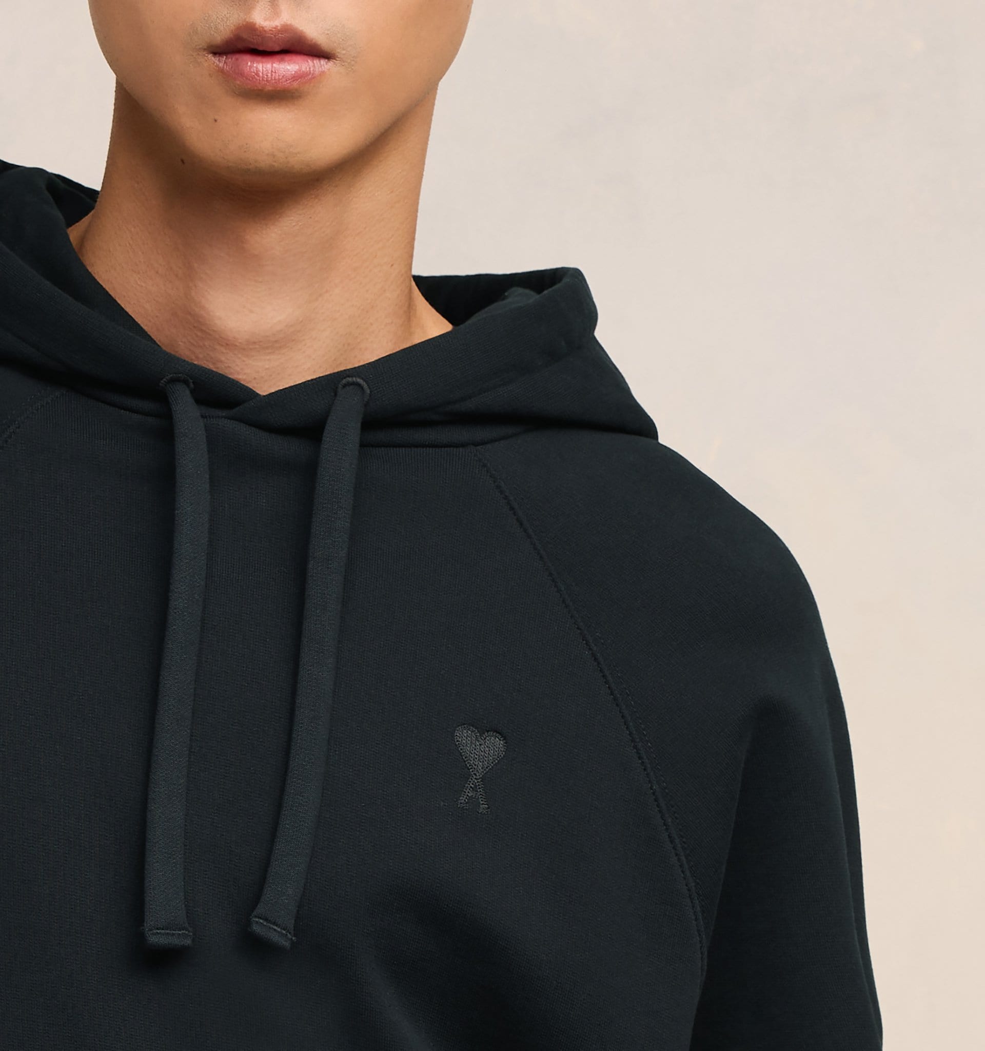AMI Paris - Black Ami De Coeur Cropped Hoodie - Kalifornia