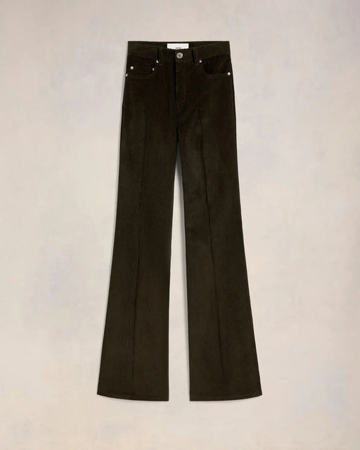 AMI PARIS - Dark Coffee Flare Fit Velvet Trousers - Kalifornia Jean BarAMI PARIS - Dark Coffee Flare Fit Velvet Trousers