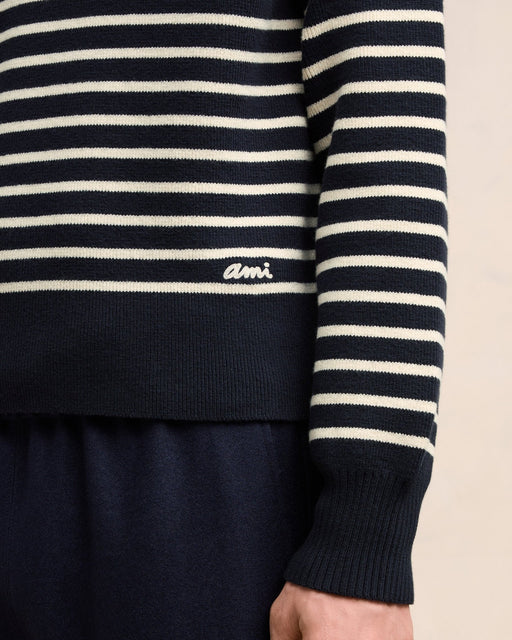 AMI Paris - Navy Blue/Off White Striped Sailor Sweater - Kalifornia Jean BarAMI Paris - Navy Blue/Off White Striped Sailor Sweater