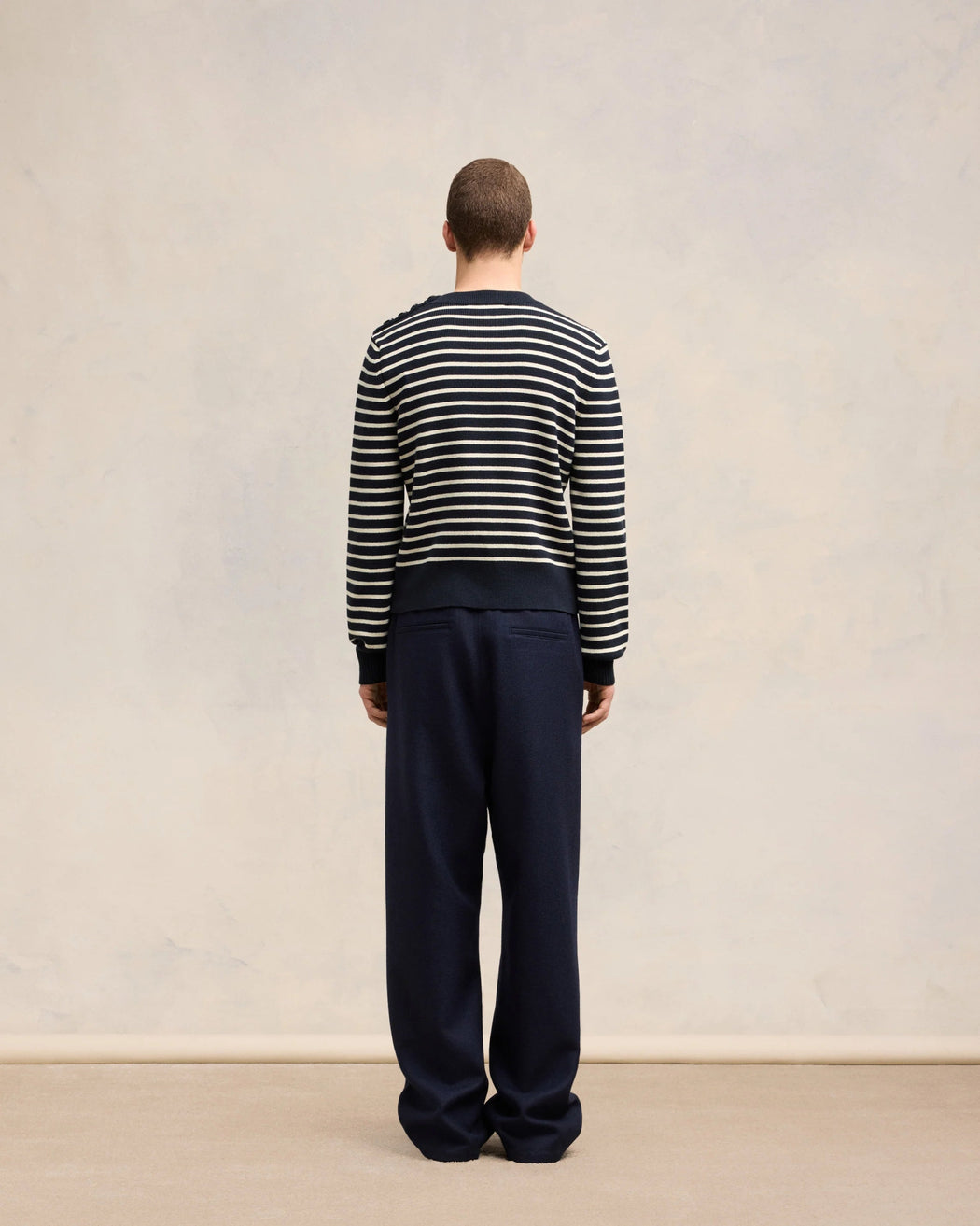 AMI Paris - Navy Blue/Off White Striped Sailor Sweater - Kalifornia Jean BarAMI Paris - Navy Blue/Off White Striped Sailor Sweater