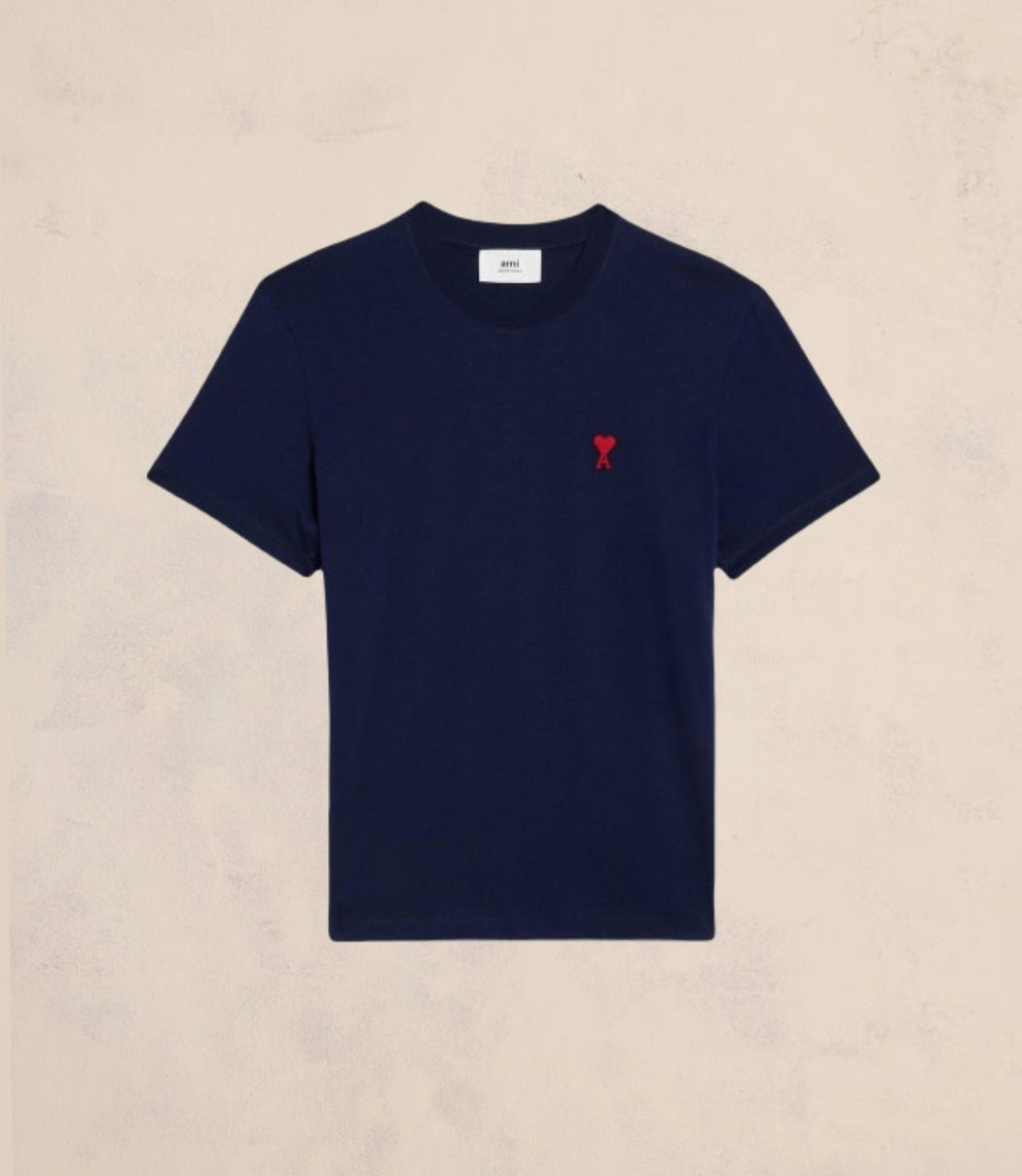 AMI PARIS - Small Nautic Blue Red Ami De Coeur T-Shirt - Kalifornia Jean BarAMI PARIS - Small Nautic Blue Red Ami De Coeur T-Shirt