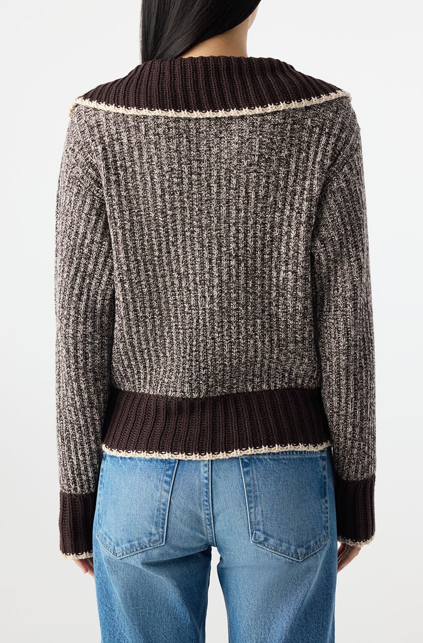 AMO - Bobbie Sweater in Mocha/Storm - Kalifornia Jean Bar
