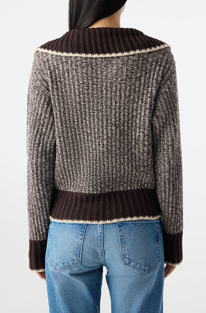 AMO - Bobbie Sweater in Mocha/Storm - Kalifornia Jean Bar