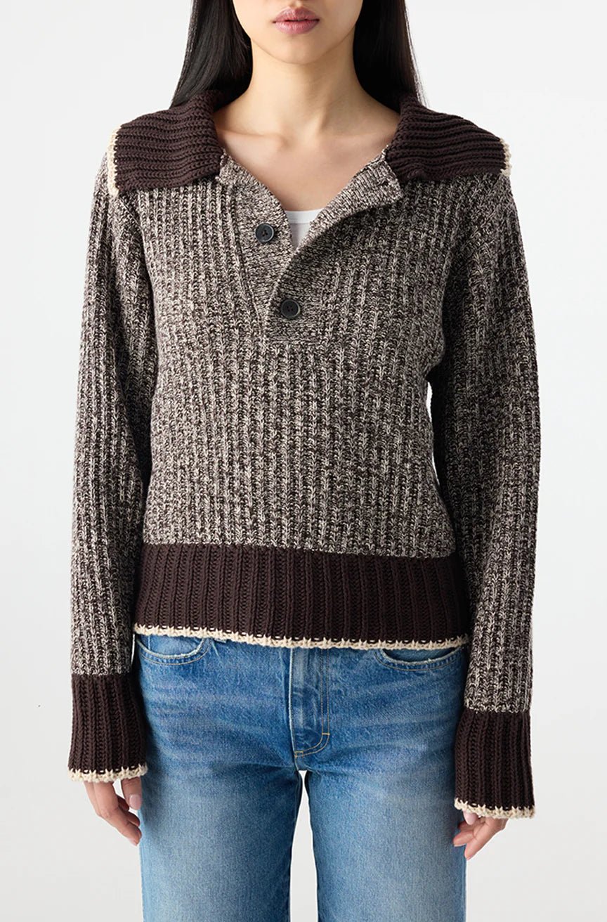 AMO - Bobbie Sweater in Mocha/Storm - Kalifornia Jean Bar