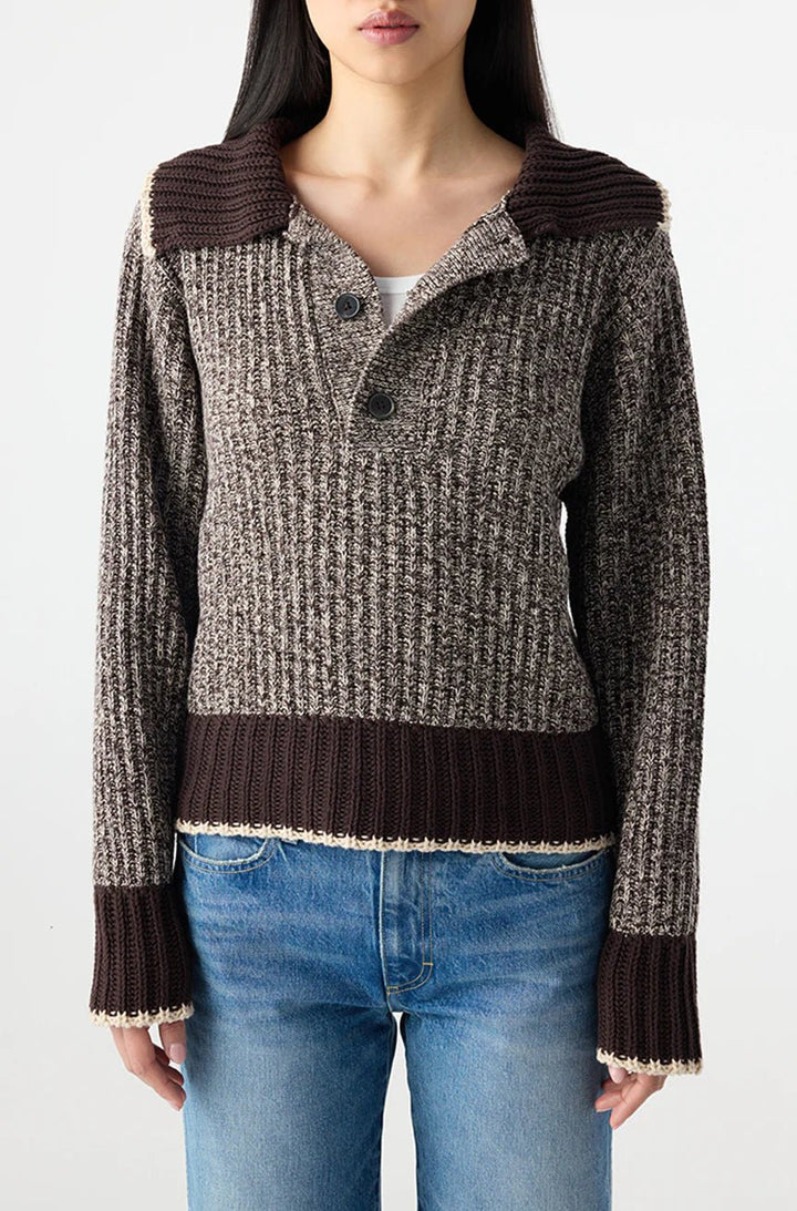 AMO - Bobbie Sweater in Mocha/Storm - Kalifornia Jean Bar