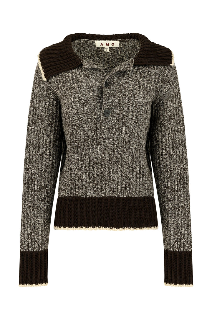AMO - Bobbie Sweater in Mocha/Storm - Kalifornia Jean Bar